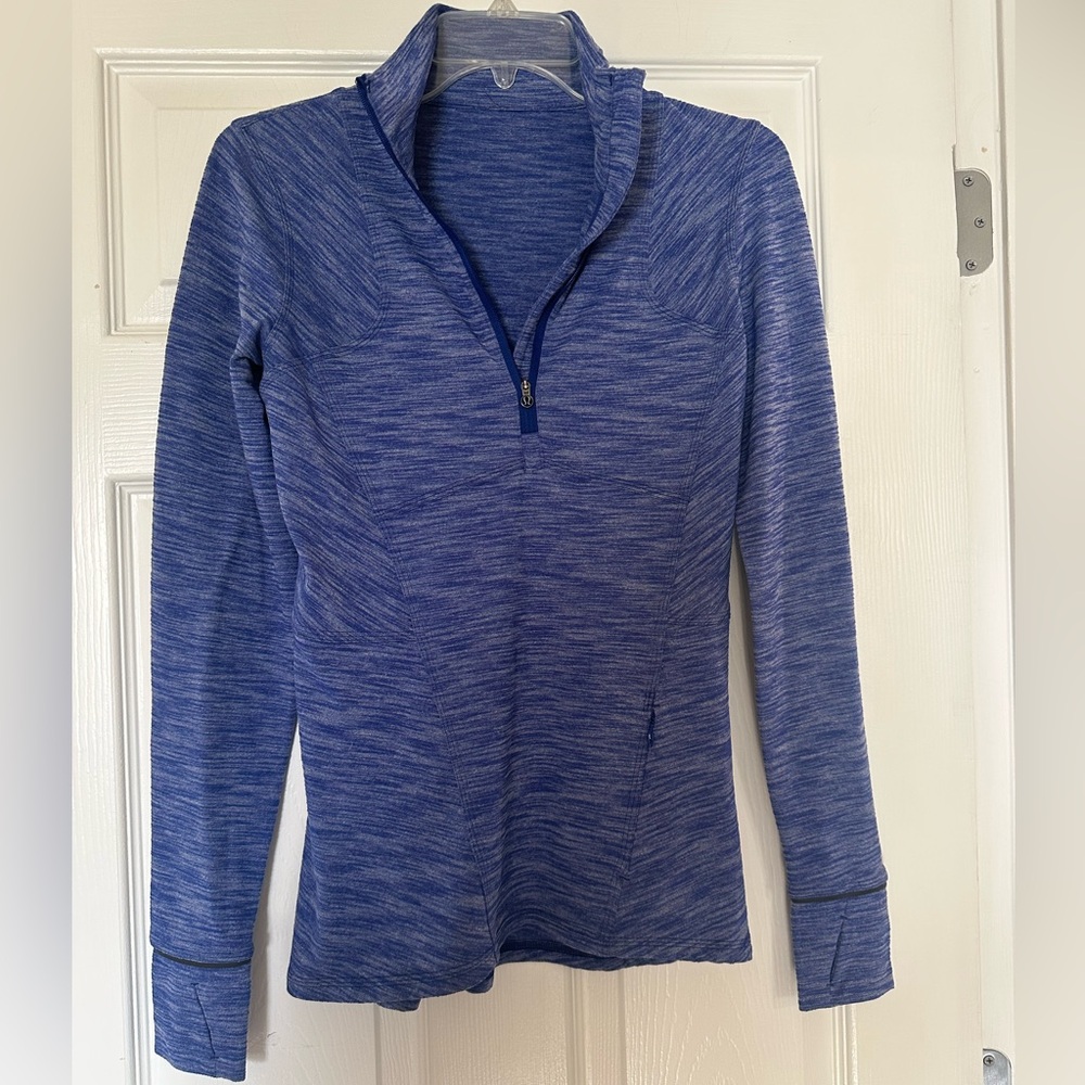 Lululemon Athletica Heathered Blue Zip-Up Hoodie